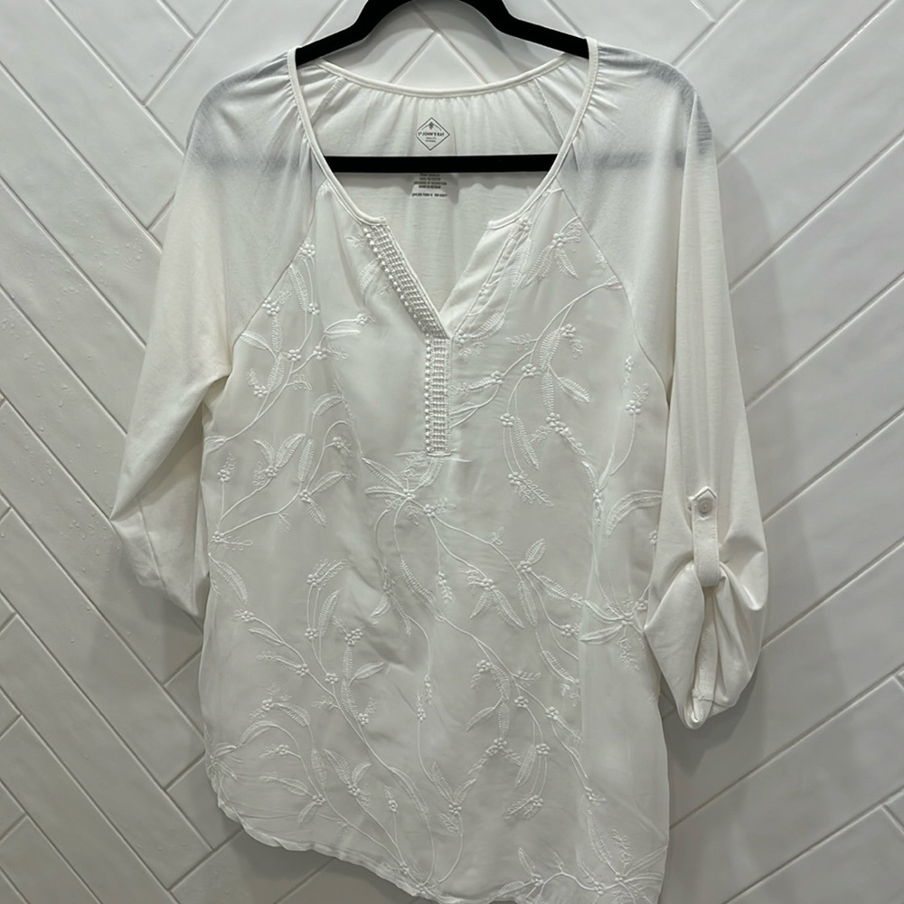 Blouse, white, medium, St. John’s bay
